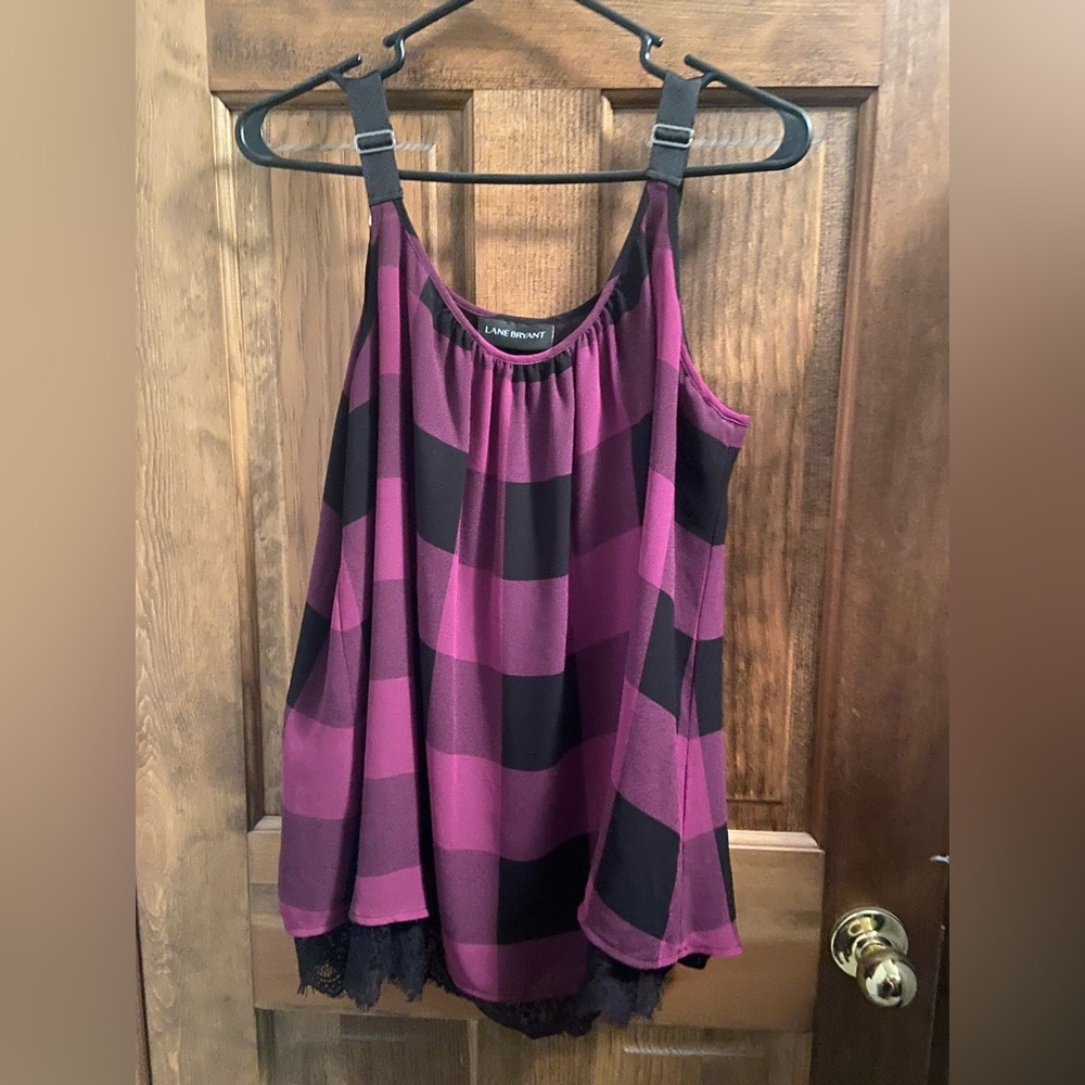 Lane Bryant Lace Purple and Black Top (18)